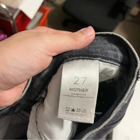 Mother The Pixie Dazzler Skimp Jeans Train Stops Black Gray Wash Size 27 K2 - Picture 6 of 9